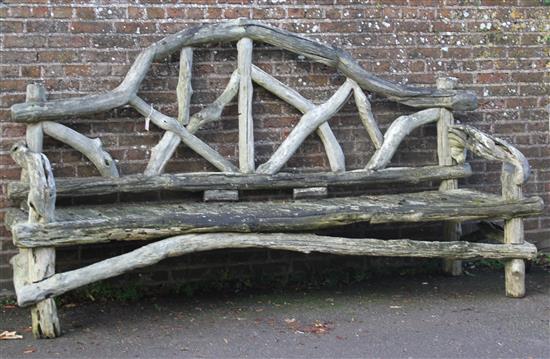 Massive wooden bench